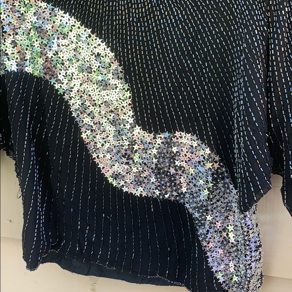 Vintage 80’s Star sequins Top Dolman - Picture 2 of 8